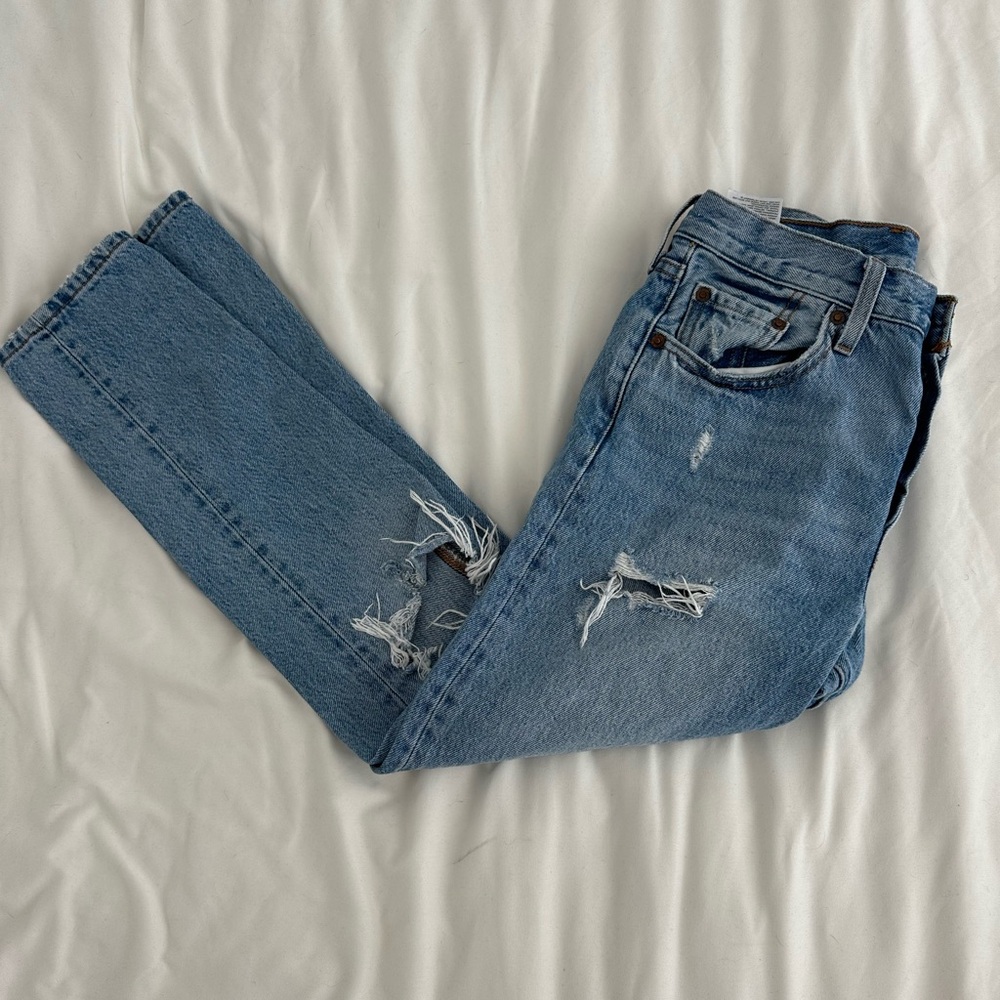 Levi’s 501 Mid-Rise Skinny Distressed Jeans